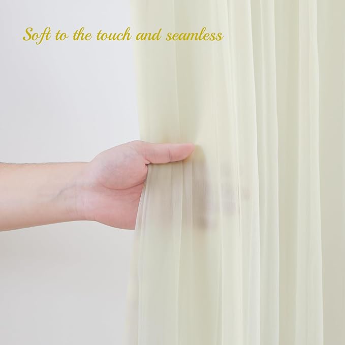 10x8ft Ivory Tulle Backdrop Curtain - Image 6