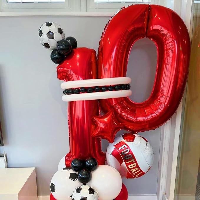 Red 18 Number Balloons, 40 Inch 18 Balloons Foil Mylar Helium Big Red 18 - Image 2