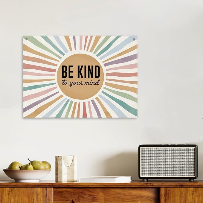 Inspirational Canvas Poster, Be Kind to Your Mind Banner, Mental Health Wall Art - Image 6