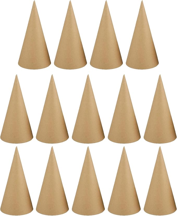 Crafjie 14PCS Paper Mache Cones Open Bottom 5.9 x 2.75in, Paper Cone - Image 8