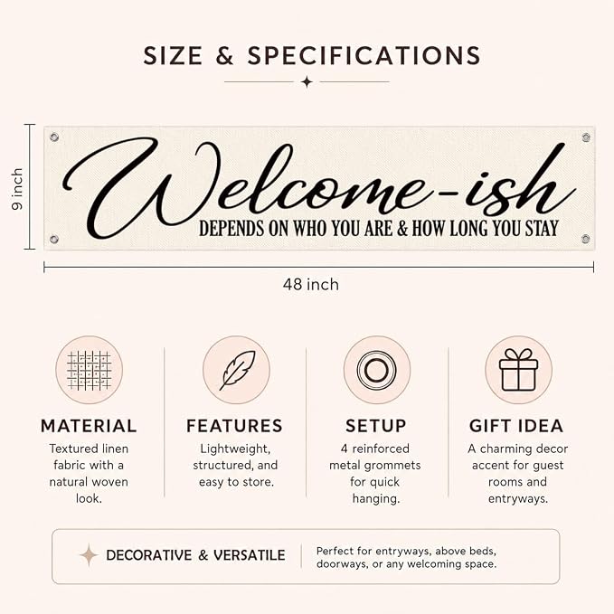Welcome Decor Banner, Long Wall Banner - Image 6