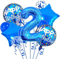 2nd Birthday Large Foil Balloons Blue， Balloon Decorations by Unknown