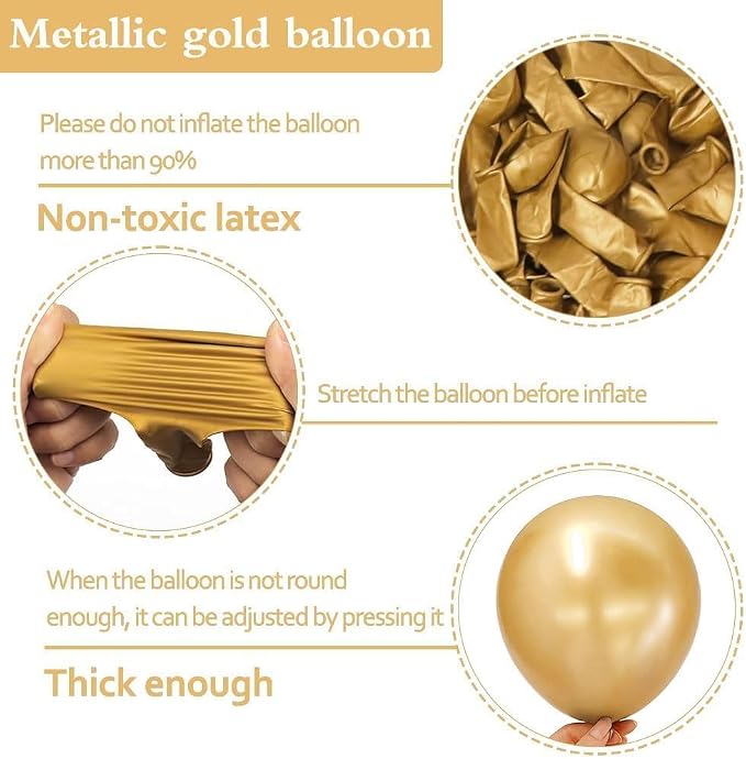 Gold Balloons Different Size 18 12 10 5in Chrome Metallic Gold Balloon Garland - Image 5