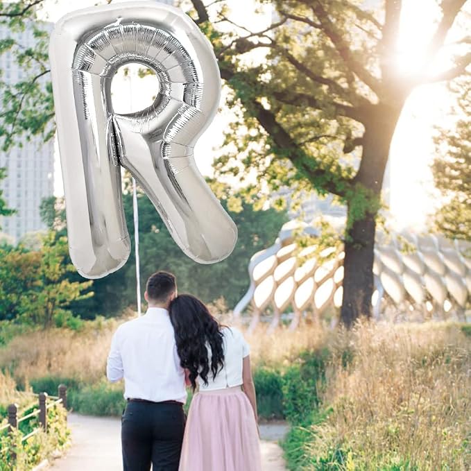 TONIFUL 40 Inch Large Silver Letter R Foil Balloons Alphabet Balloons | Giant - Image 4