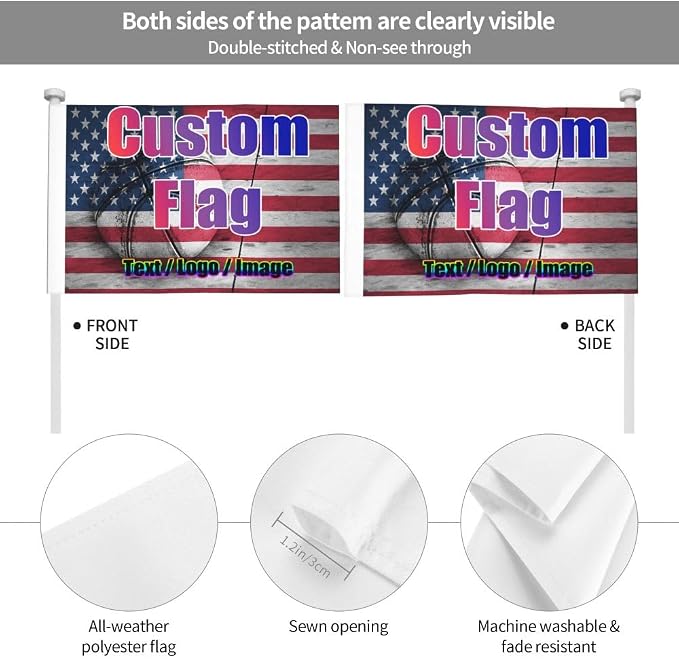 Custom Car Flag Add Your Own Design Here Small Car Flags Double Side - Image 5