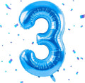 40 inch Blue Number Balloon Giant Foil Helium Balloons Blue Number 3 Balloon by Yeodong