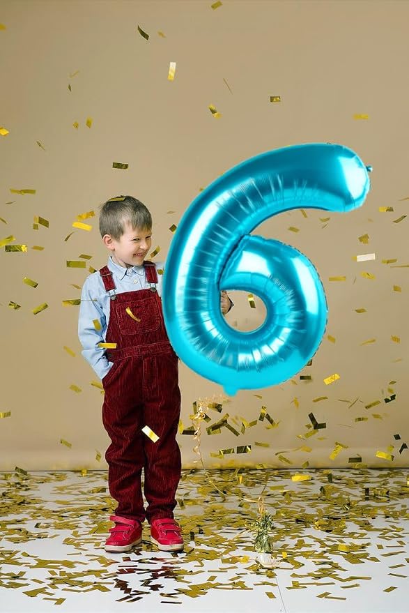 5 Balloon Number 40 Inch Light Blue - Image 3