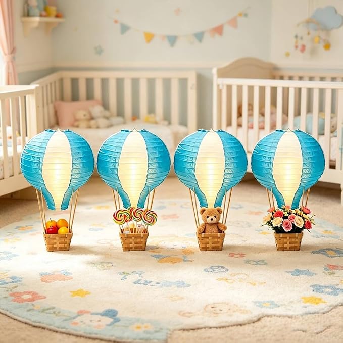 Palmhill 8 Sets 11.8" Hot Air Balloon Decorations Lanterns - Image 6