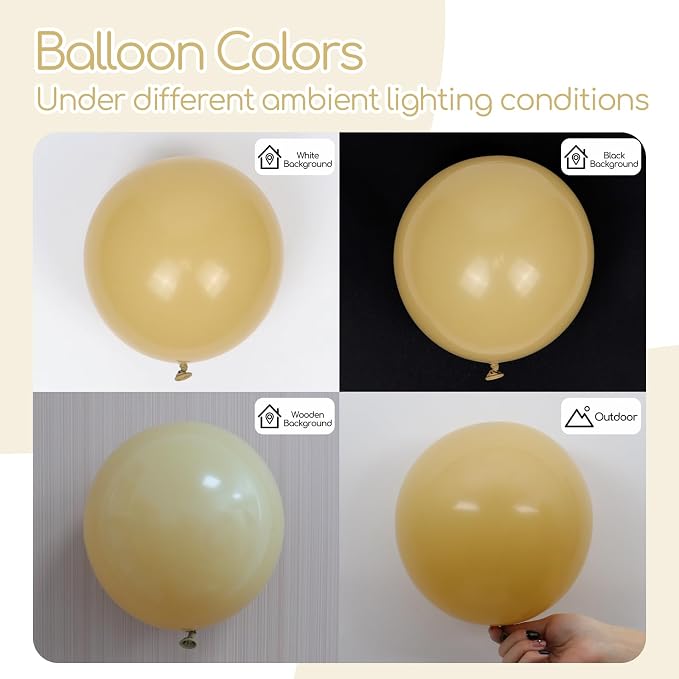 Awenztech 110pcs Tan Balloon Arch Garland Kit 18 12 10 5 inch | Boho, Baby - Image 4