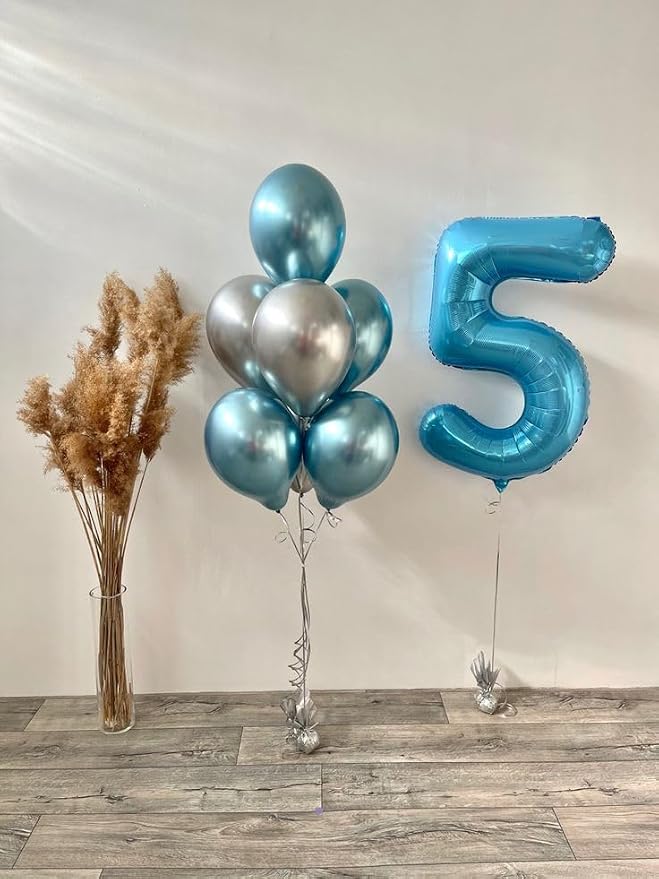 2 Balloon Number 40 Inch Light Blue - Image 4