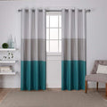 EXCLUSIVE HOME Chateau Striped Faux Silk Grommet Top Curtain Panel Pair by TownCountryLiving