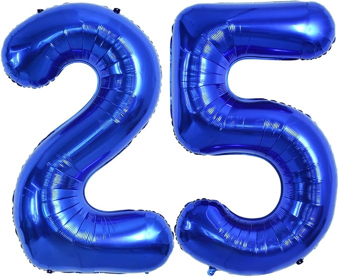 TONIFUL 40 Inch Navy Blue Number 25 Balloon Large Foil 25th Birthday Decor | by TONIFUL