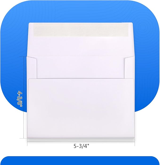 500 Pack A2 Invitation Envelopes - White Envelopes Self Seal, 4-3/8 x 5-3/4 Wedding Envelope Bulk for Photos, Postcards, RSVPs, Thank You Notes, Greeting Cards, Announcements