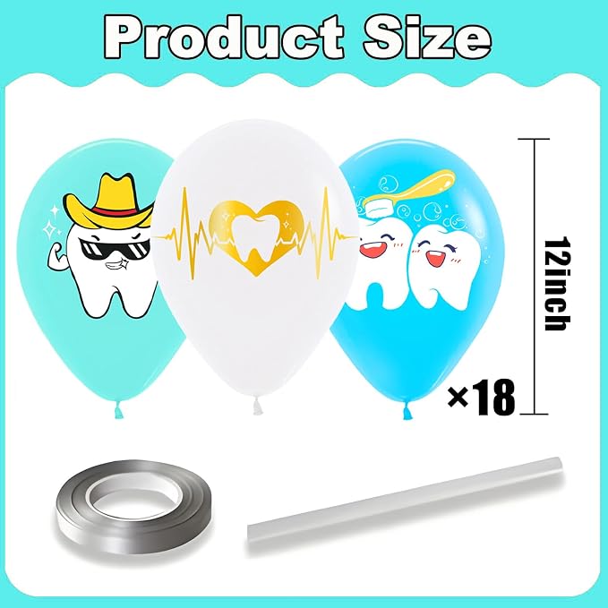 18pcs Tooth Balloons Dentist Balloons - Image 2