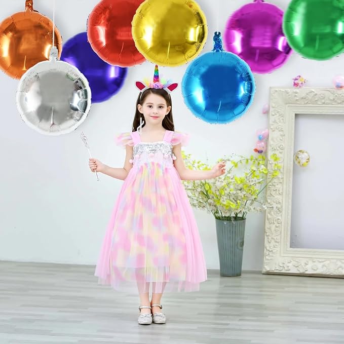 TONIFUL 30Pcs 18 Inch Large Colorful Round Shape Foil Balloons Big Colorful - Image 4