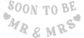 Soon To Be Mr & Mrs Banner for Bridal Shower Decorations, Pre-Strung Silvery by SerpizePaty