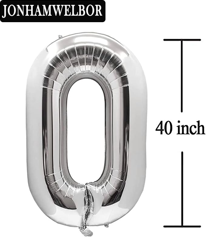 Jonhamwelbor 20 Number Balloons Silver Giant Jumbo Big Large Number 20 Foil - Image 3