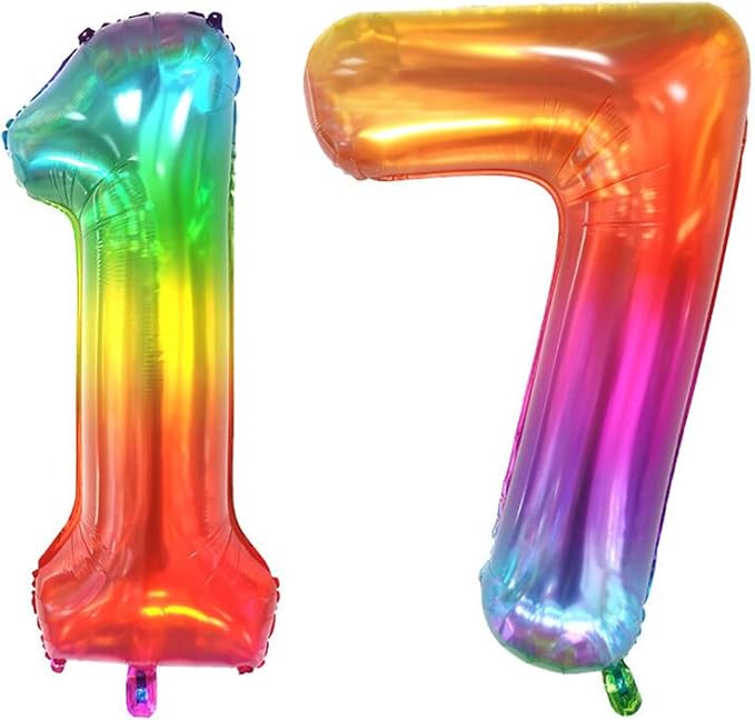 40 inch digital balloon, Jelly Color, Number 17 by TNCDJKPA