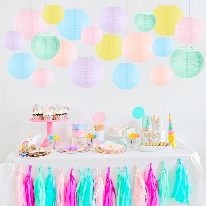 Paper Lanterns Party Decorations, Hanging Round Chinese Lanterns - Image 3