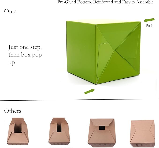 Oletx 25 Pcs Green Paper Gift Boxes, Small Candy Boxes Bulk, 3x3x3 inch Gift Box with Lids, Goodie Treat Boxes for Party Favors, Birthday Gifts, Wedding Gifts