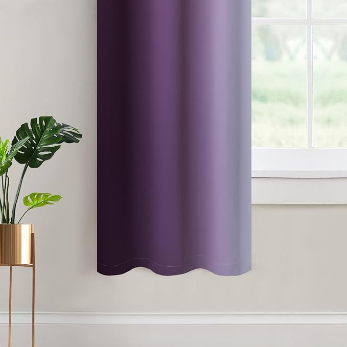 Yakamok Ombre Curtains Purple and Greyish White - Image 4