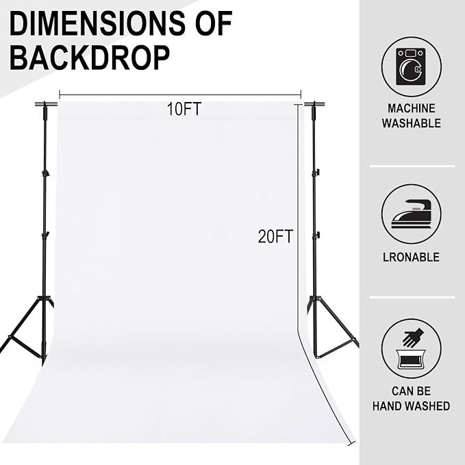 GFCC 10FTx20FT White Backdrop Background - Image 4