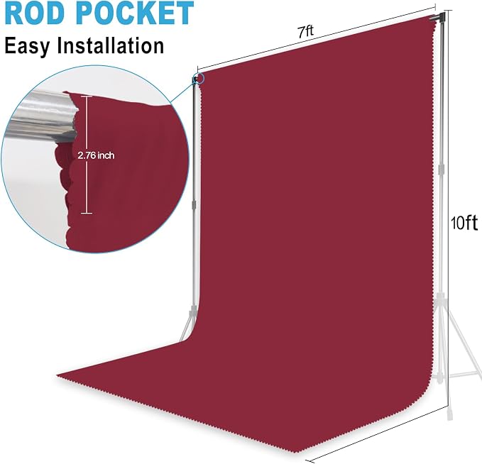 Burgundy Photography Backdrop for Photoshoot, 7x10 FT | Versatile Studio Photo - Image 2