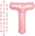SUWEN 40 Inch Pink Large T Letter Balloons Big Foil Helium A-Z | Jumbo Mylar by SUWEN