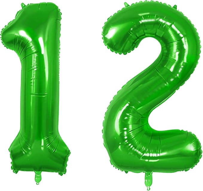 Number 12 Balloons for 12th Birthday Party Decorations, 0-100 Large No.12 by Joycard