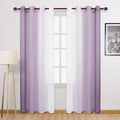 DWCN Lavender Faux Linen Ombre Sheer Curtains by DWCN