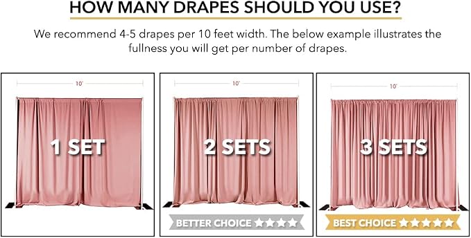 AK TRADING CO. 10 feet x 10 feet Rust IFR Polyester Backdrop Drapes Curtains - Image 4