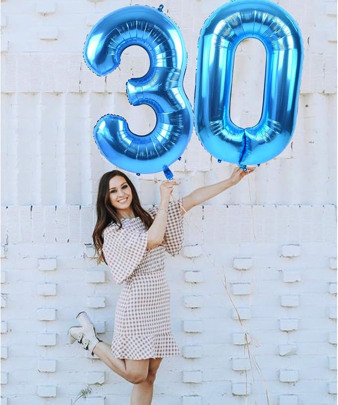 TONIFUL 40 Inch Blue Number 10 Balloon Large Foil 10th Birthday Decorations | - Image 6