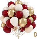 60pcs Maroon and Gold Balloons by BAUANOOY