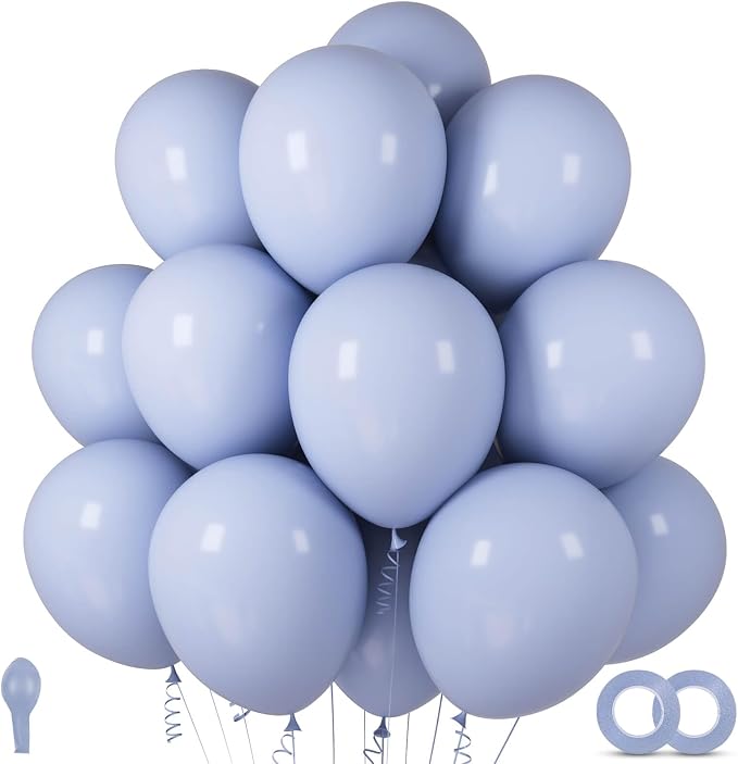 100pcs Dusty Blue Balloons 12 inch Round Latex Balloons | Helium Compatible by ASIYUHY