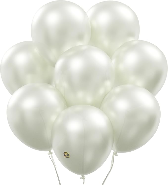 AFTERLOON® Biodegradable Natural Rubber Latex Balloons 24 pcs Pearlized White by AFTERLOON%C2%AE