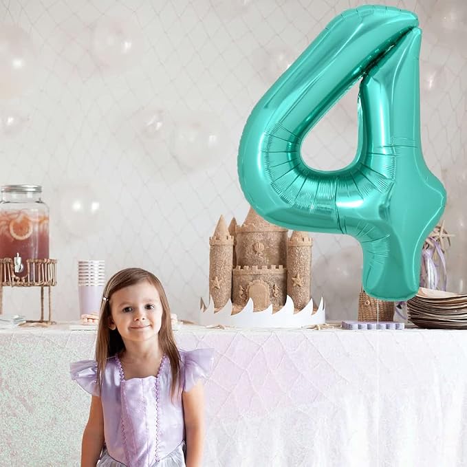 TONIFUL 40 Inch Large Teal Blue Number Balloons, Giant Jumbo Helium Foil Mylar - Image 5