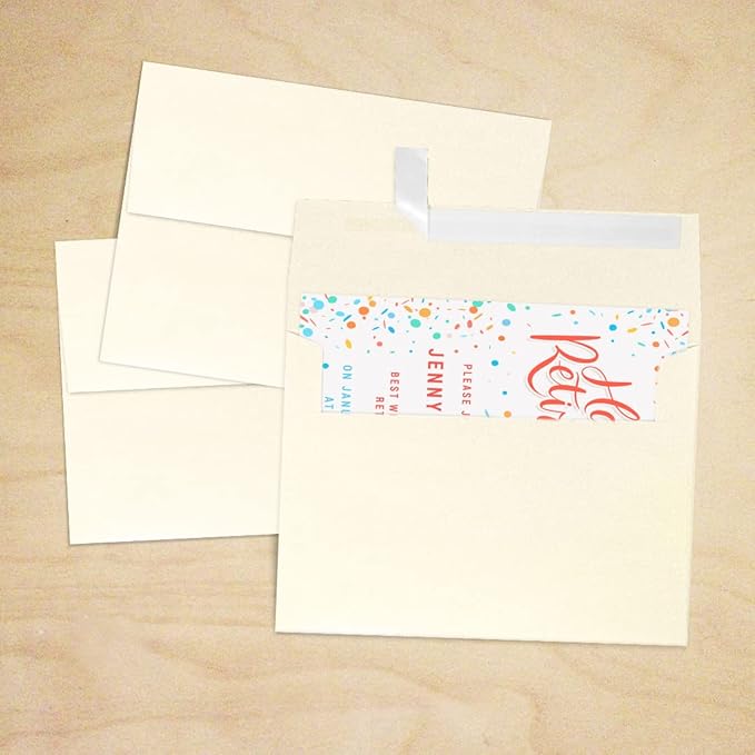 LUXPaper A7 Invitation Envelopes | Peel & Press | 5 1/4" x 7 1/4" | Champagne Metallic | 80lb. Text | 50 Qty
