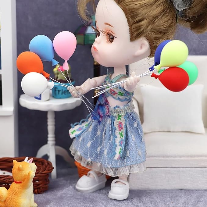 Miniature Balloon Set for Dollhouse, 1:12 Scale, 8 Pieces, 0.8 Inch Height - Image 4