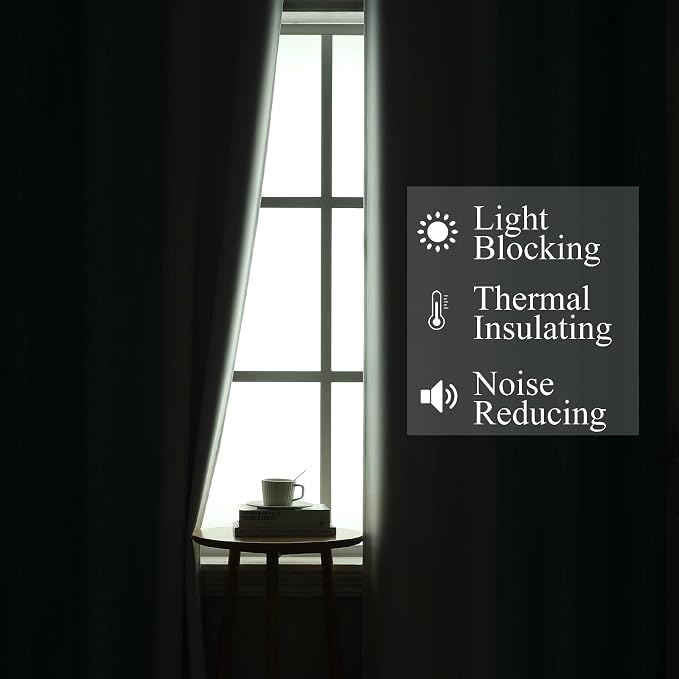 Teal and Greyish White Room Darkening Blackout Curtains 84 Inches Long - Image 3