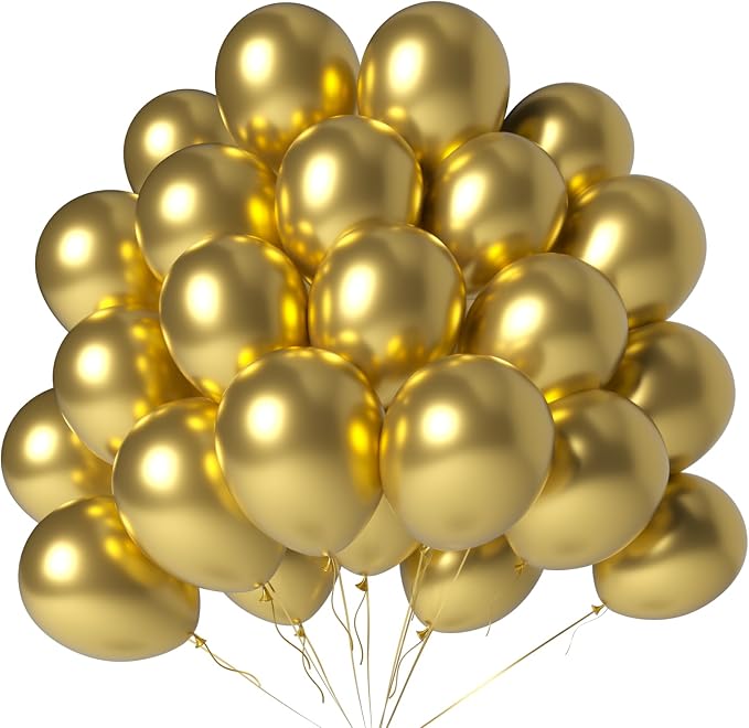 Gold Balloons 100 Pack 12 Inch Extra Thick Latex Party Decorations | Metallic by LYNSP