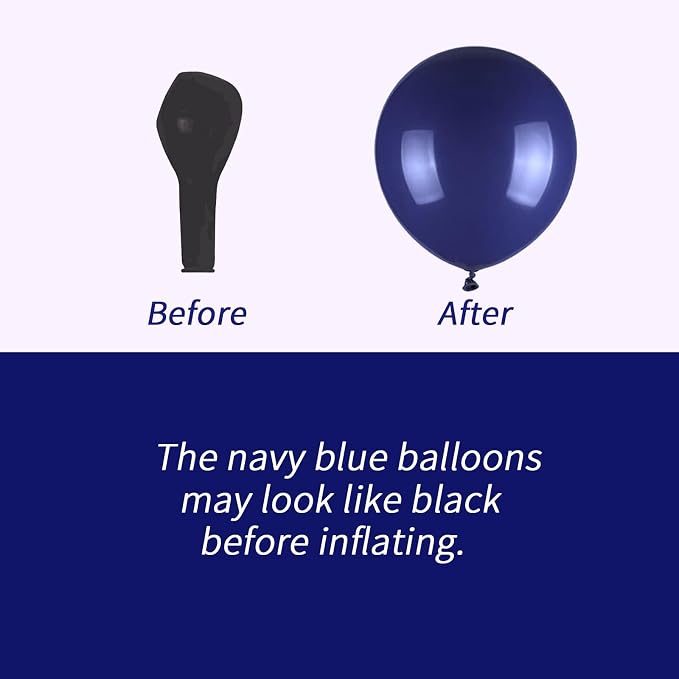 136pcs Navy Blue Gold White Balloons Arch Kit, 18 12 10 5 Inch Balloons | - Image 4
