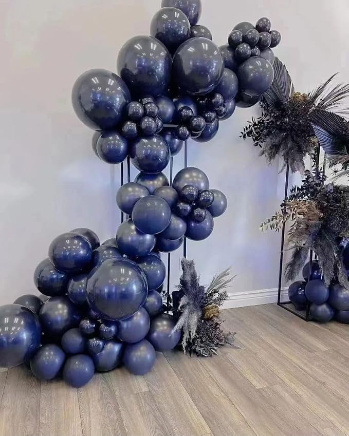 DECGOL Navy Blue Balloons 100pcs Dark Blue Latex Party Balloons Different Sizes - Image 4