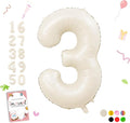 40 Inch Beige Number 3 Balloons by Smlpuame