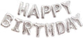 16 Inch Silver Happy Birthday Balloons Banner, Aluminum Foil Letters Happy by VHUWE