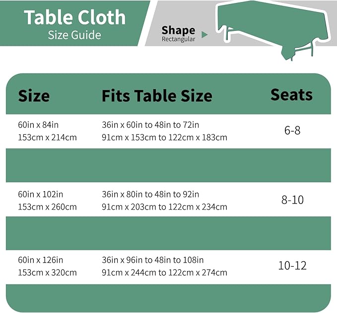 Hunter Green 6 Pack Polyester Table Cloth 60 x 102 Inch, Rectangle Tablecloths for 6 Foot Tables Washable Table Cloth for Party Wedding