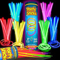 PartySticks Glow Sticks Halloween Party Supplies 100pk - 8 Inch Glow in the Dark Light Up Sticks Party Favors, Glow Party Decorations, Neon Party Glow Necklaces and Glow Bracelets with Connectors by PartySticks