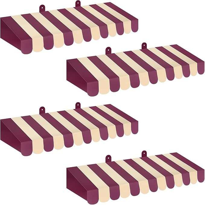 Boao 4 Pack Circus Awning Decoration 3D Stripe Cardboard Awning Carnival Wall by Boao