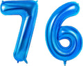 Number 76 Balloons for 76th Birthday Party Decorations, 0-100 Large No.76 by Joycard
