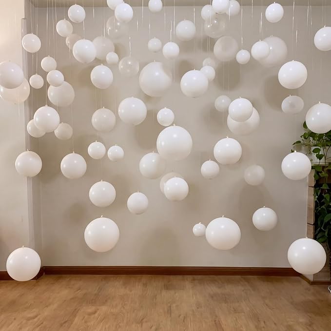 120 Pcs Wedding DIY Floating White Balloon Wall Garland Kit 5 Inch Balloons - Image 4