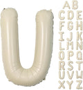 Cream U Letter Balloons, 40 Inch Letter U Balloon Beige, Helium Custom Letter by Dagelar